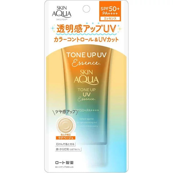 Protector solar con color Skin Aqua Tone Up UV Essence Latte Beige SPF50+ 80 g